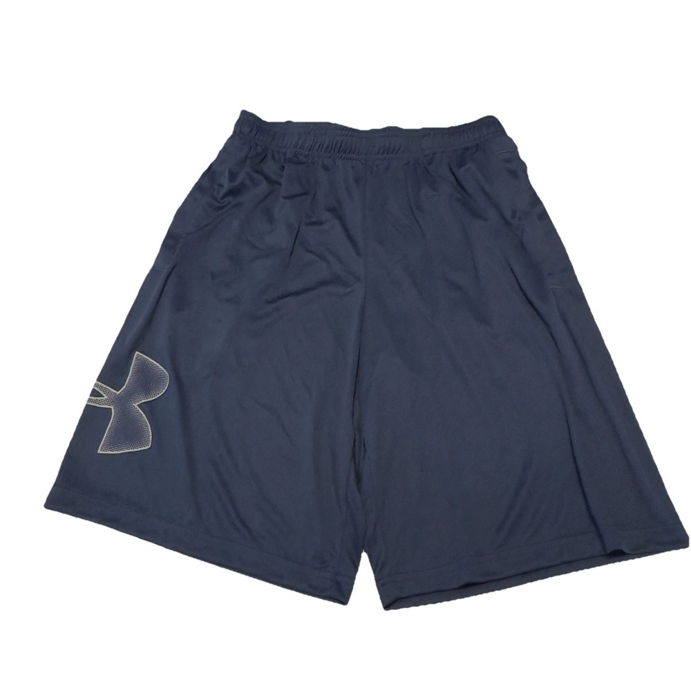 Under Armour Tech Graphic Shorts Mens Small Blue Loose‎ Fit Pockets Logo NEW